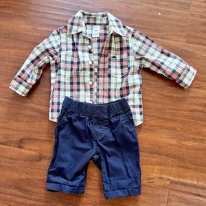 Like new Carter's baby boys outfit suit pants shirt